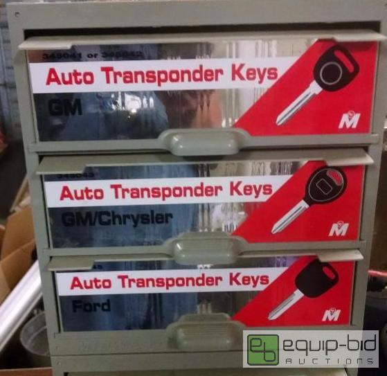 lot 1278 image: 21 auto transponder keys in key storage box i...