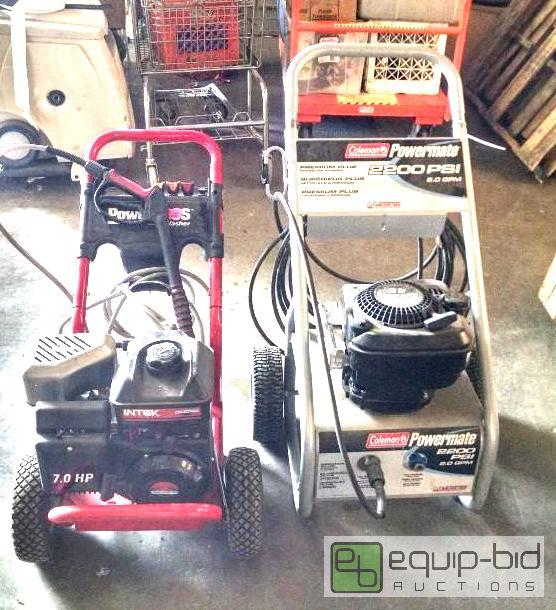 lot 1280 image: 2 gas powered pressure washers&nbsp Coleman&...