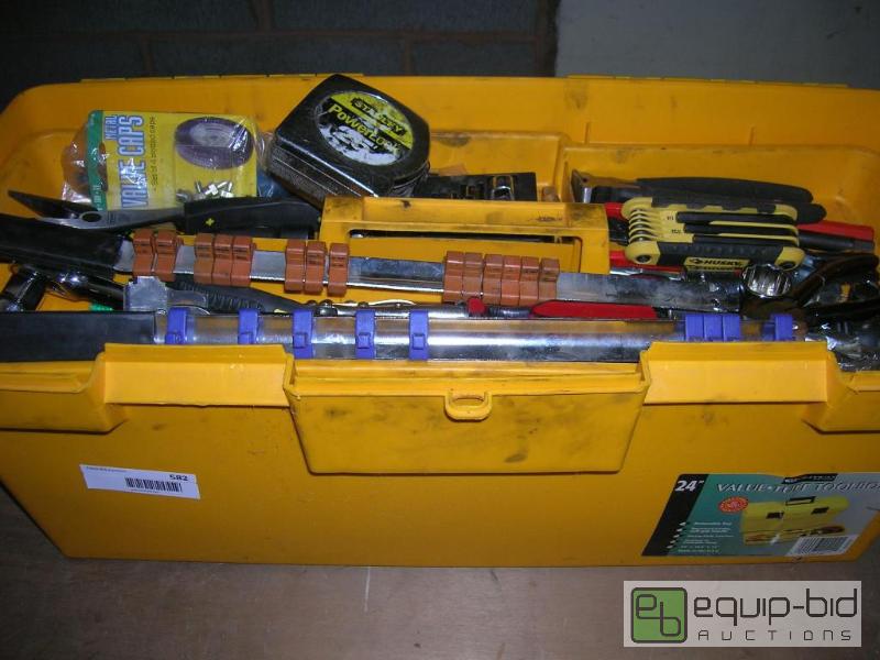 lot 582 image: Large Hand Carry Tool Box Full of Tools