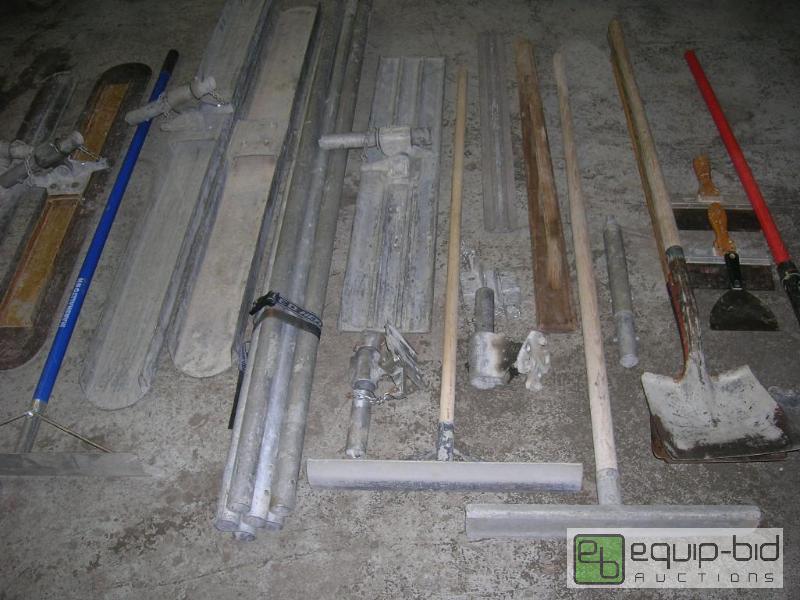 lot 617 image: Large Lot Concrete Finishing Tools  Shovels