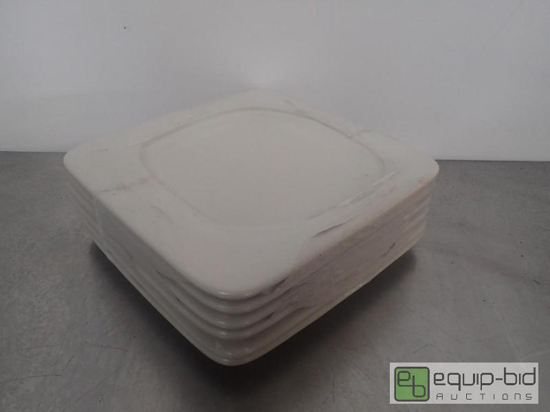 lot 7052 image: Lot of (12) Nine Inch Eggshell Square Plates