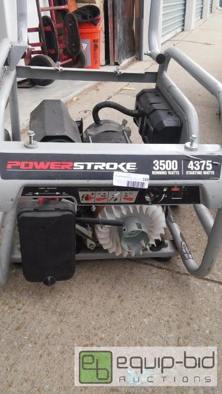 lot 193 image: POWERSTROKE GENERATOR WITH BRIGGS AND STRATTON MOTOR.