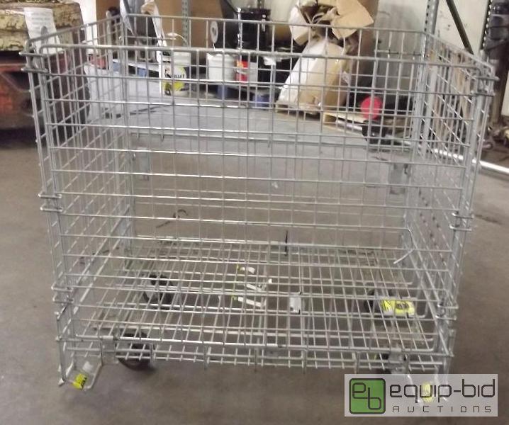 lot 2344 image: Metal Mesh Gaylord on Casters 42 x 33 x 41 Hi...