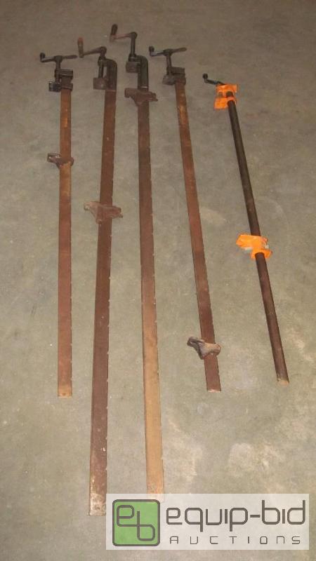 lot 2360 image: Lot of 5 Bar Clamps   2 of them are 5 12 fee...