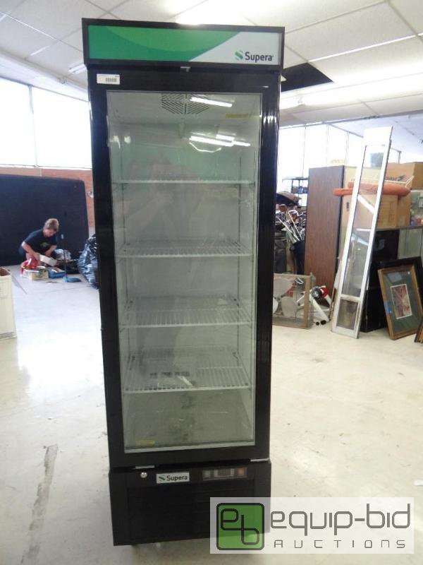 lot 124 image: New Supera&nbspblack glass door merchandiser...