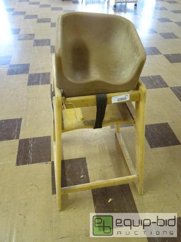 lot 141 image: Wooden high chair and booster seat....