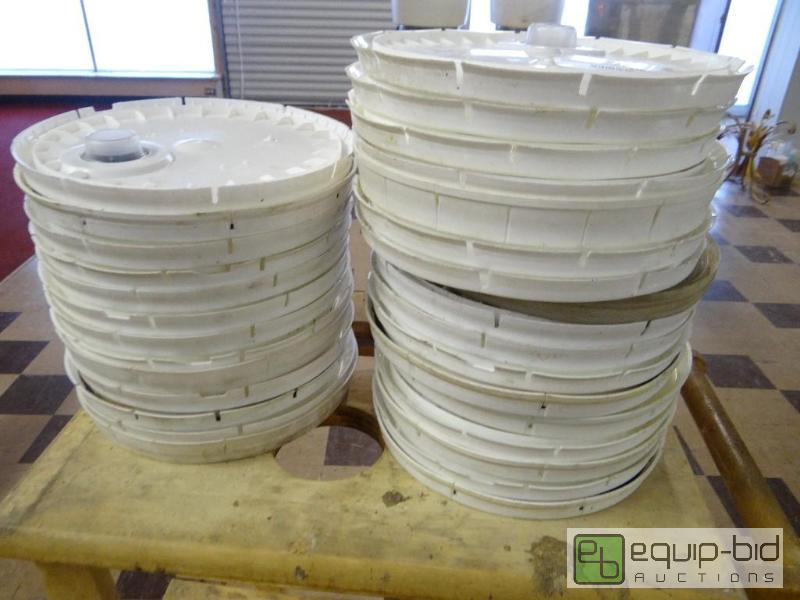 lot 146 image: Lot of 2 stacks of 5 gallon bucket lids....