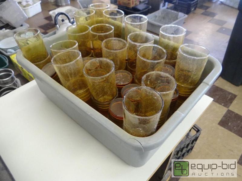 lot 153 image: Lot of approx. 49 amber glass tumblers with b...