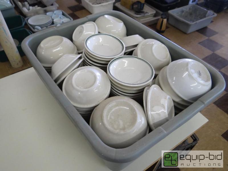lot 160 image: Buss tub full of Buffalo china side bowls....