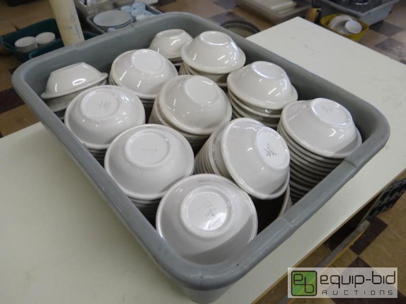 lot 172 image: Bus tub full of Buffalo china bowls....