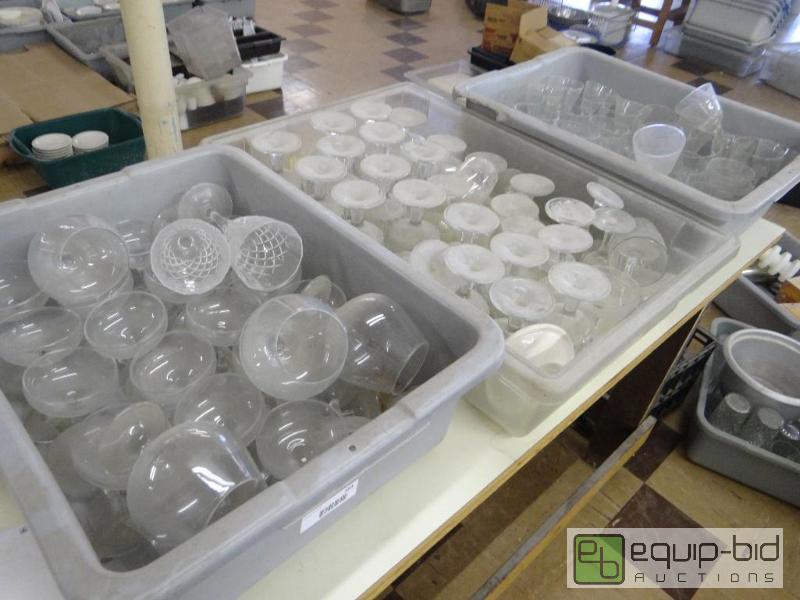 lot 183 image: 3 bus tubs of glass stem ware....