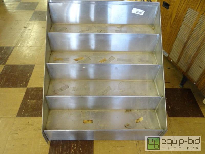 lot 386 image: Stainless steel liquor bottle shelf. 4 shelf....