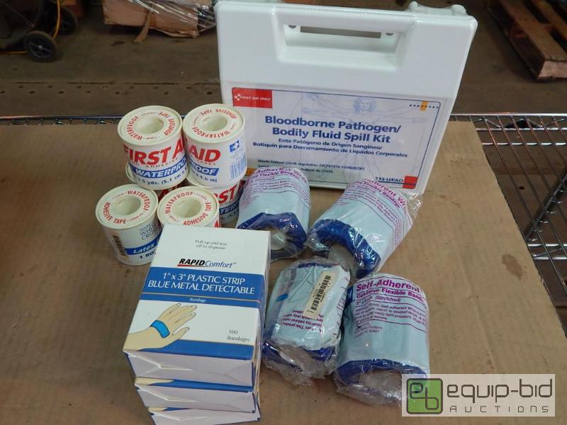 lot 2393 image: Lot of First Aid Supplies and Box