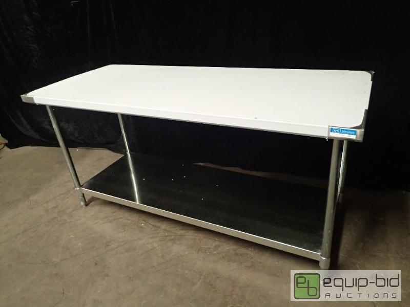 lot 7025 image: B and K Stainless Table with Under Shelf