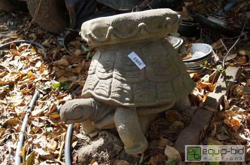 lot 723 image: Tilting Turtle Yard Art - Concrete Garden Stool