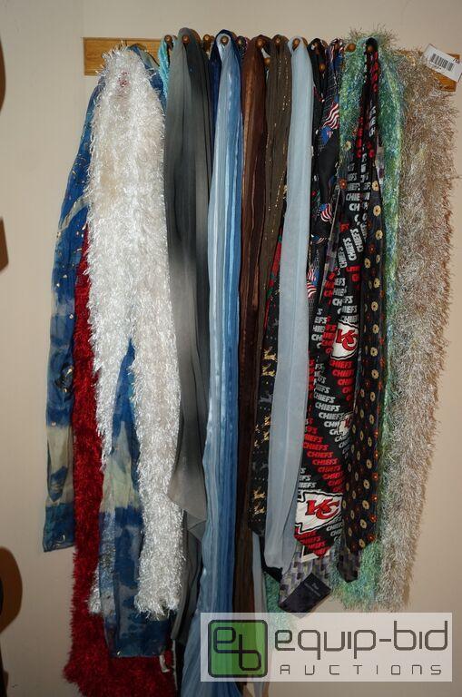 lot 768 image: Large lot of scarves, ties, some silk, vintag...