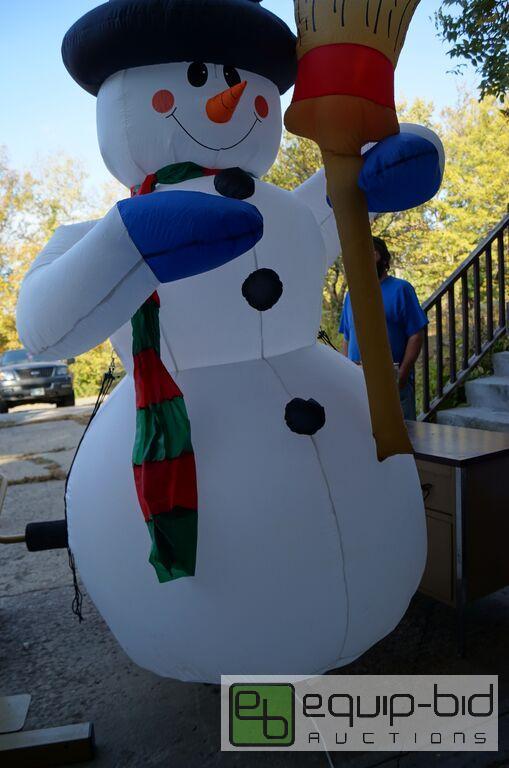 lot 8080 image: Trim A Home Giant Outdoor Inflatable 8 Foot Tall Snowman - NEW IN BOX