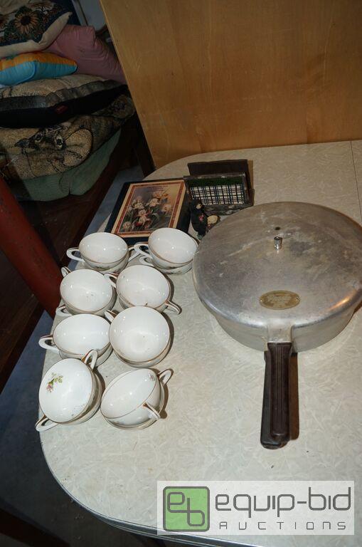 lot 8101 image: Group includes vintage PRESTO Fry Master, Many Made in Japan Cups, Plaques and More