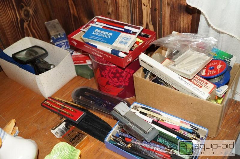 lot 815 image: Large Lot Office Supplies - Pens - Pen Sets - Drafting Items - Mag. Glasses - MORE