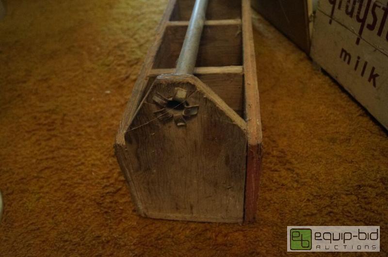 lot 8189 image: Primitive Wooden Divided Tool Box