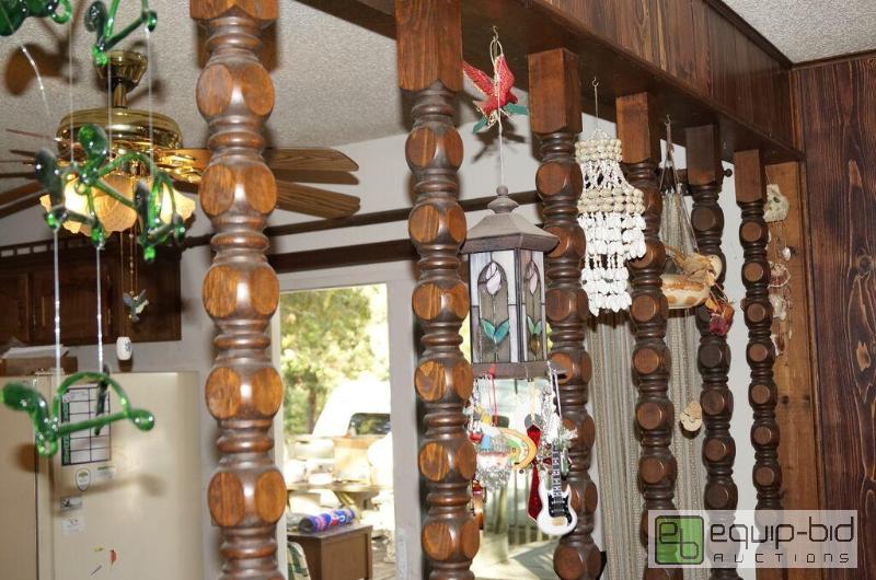 lot 8199 image: Group of Hanging Windchimes  Decor Items - Stained Glass Rose Bird Feeder - Shell pieces