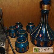 lot 88123 image: Made in Italy Mid Century Gilded Glass Decanter Set