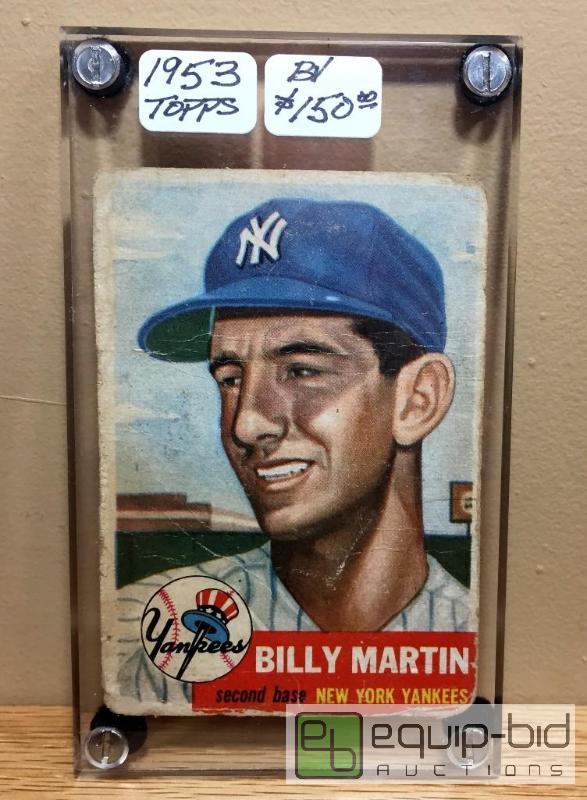 lot 1002 image: 1953 TOPPS BILLY MARTIN BOOK VALUE $150 - EXTREMELY RARE VINTAGE TOPPS CARDS - 53 TOPPS ARE SCARCE