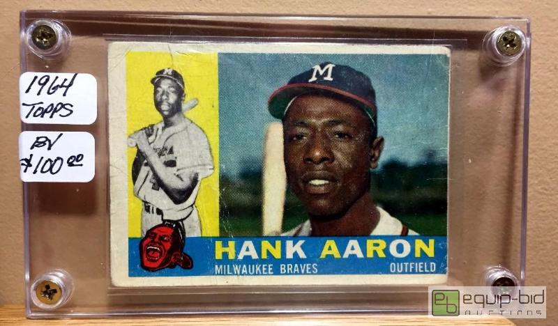 lot 1007 image: 1964 TOPPS HANK AARON - BOOK VALUE $100 - VERY RARE VINTAGE FIND - ONE OF THE GREATEST TO EVERY PLAY