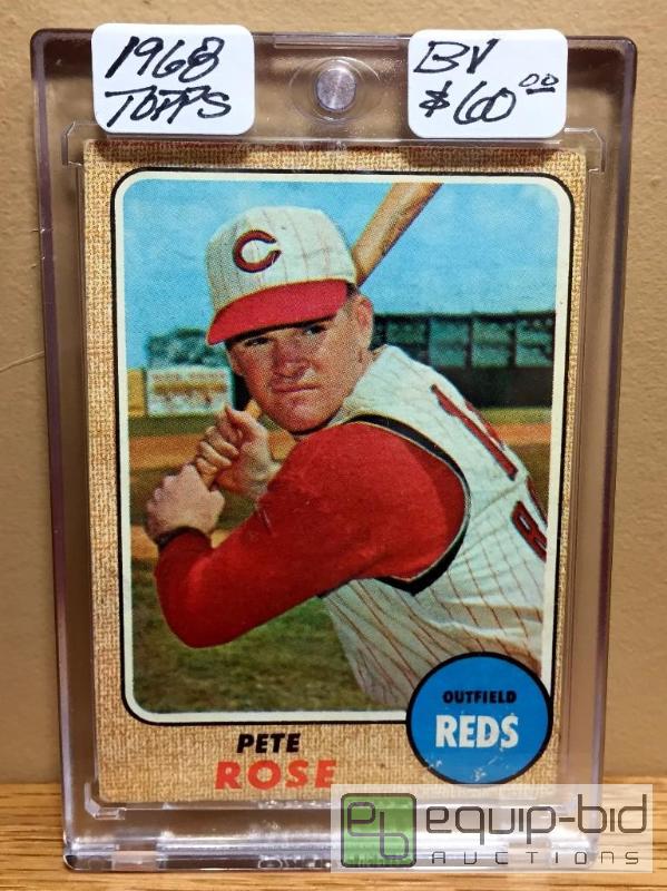 lot 1014 image: 1968 TOPPS PETE ROSE - BOOK VALUE $60 RARE PETE ROSE VINTAGE OFFERING - ALL TIME HIT KING DONT MISS