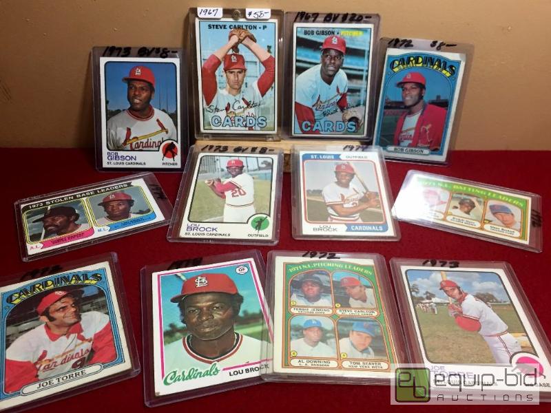 lot 1045 image: (12) VINTAGE ST. LOUIS CARDINALS LOT - BOOK VALUE $120   CARLTON - GIBSON -BROCK - TORRE - AMAZING