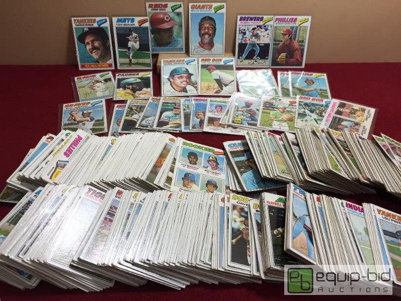 lot 1052 image: HUGE 1977 TOPPS BASEBALL LOT - BOOK VALUE $375 - PERFECT STARTER SET - LOADED WITH STARS - MUST SEE