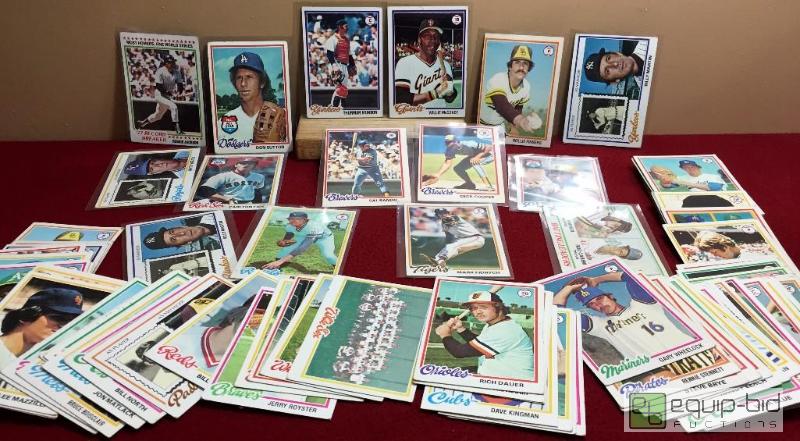 lot 1053 image: 1978 TOPPS VINTAGE BASEBALL CARD LOT 100  CARDS - BOOK VALUE - $150  LOADED WITH -STARS MUST SEE