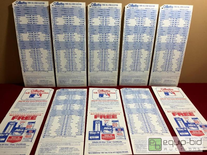 lot 1059 image: (10) 1985 MLB OFFICIAL - AUTHENTIC BASEBALL ALL STAR BALLOTS - INCREDIBLE - UNUSED  30 YEARS OLD