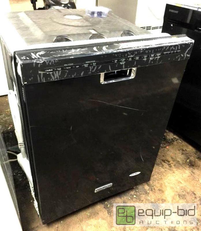 lot 141 image: NEVER USED KITCHENAID BLACK DISH WASHER