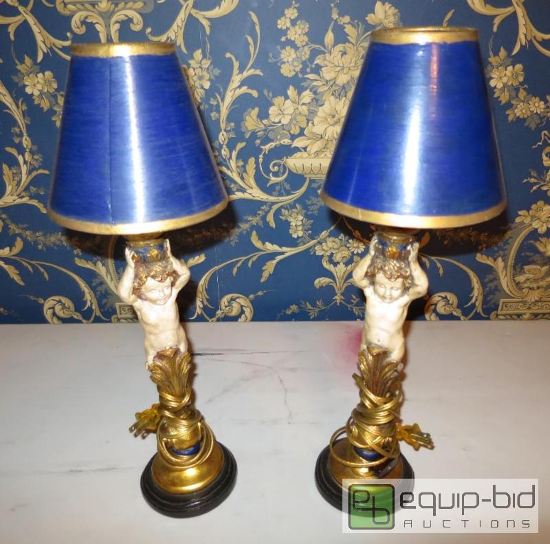 lot 292 image: Pair of Cherub Lamps
