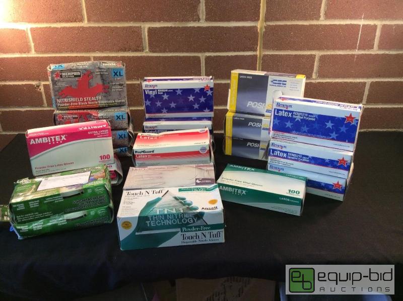 lot 1068 image: HUGE Lot of Assorted Disposable Gloves  This ...