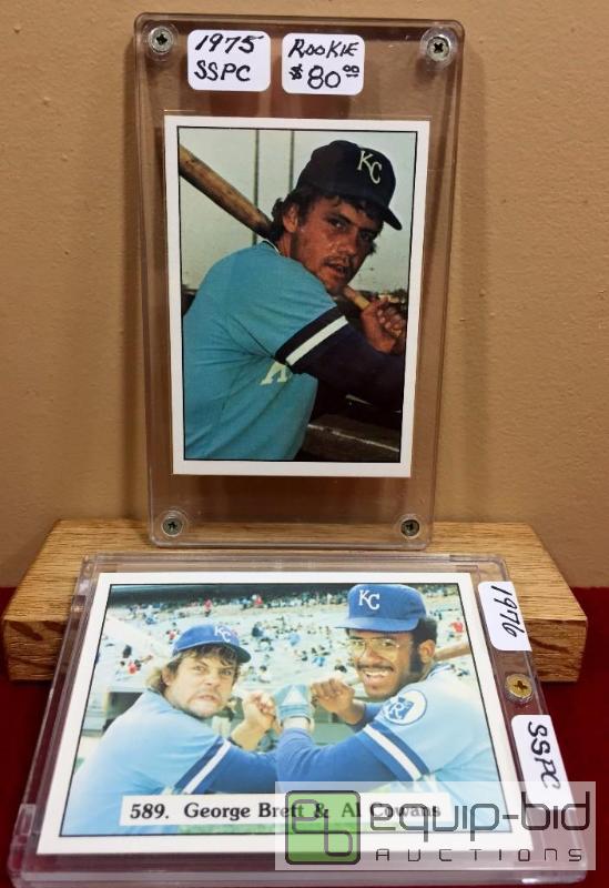 lot 1001 image: RARE 1975 GEORGE BRETT SSPC ROOKIE CARD  BONUS 1976 SSPC RELEASE - BOOK VALUE APPROX $100