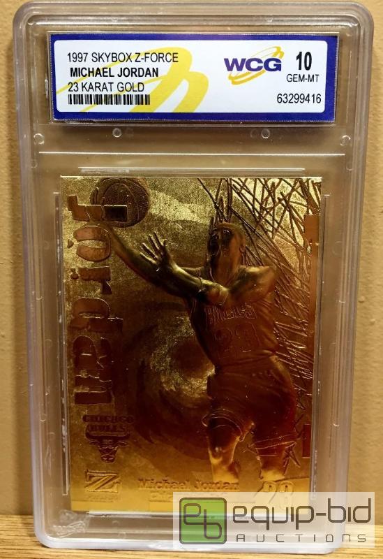 MICHAEL JORDAN 1997 Fleer Skybox Z Force 23 KT Gold Card - Graded 