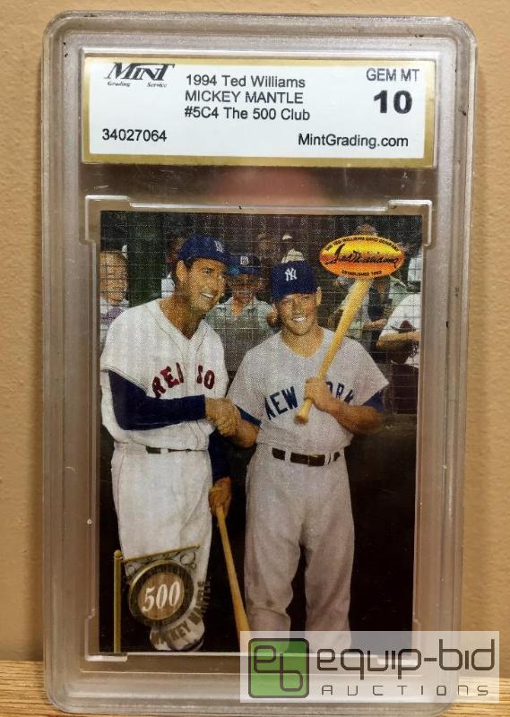 lot 1007 image: GRADED GEM MINT 10 - MICKEY MANTLE INSERT CARD - GRADED VALUE $120 - EXTREMELY RARE - AMAZING CARD