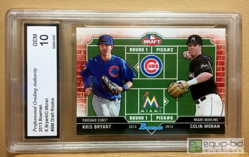 lot 1027 image: GRADED GEM MINT 10 - KRIS BRYANT ROOKIE CARD - GRADED VALUE $100 - EXTREMELY RARE - ROOKIE OF YEAR