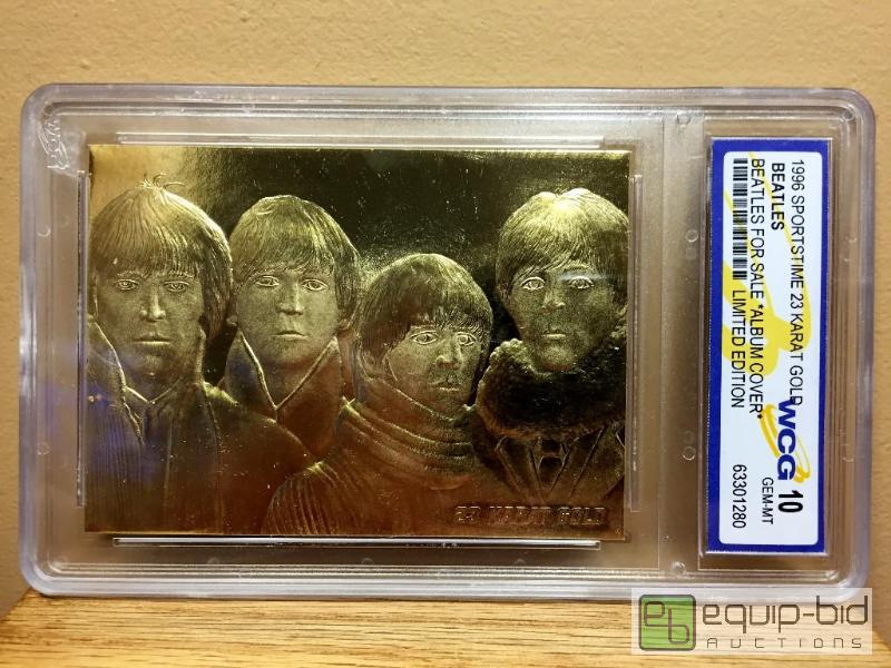 lot 1032 image: BEATLES FOR SALE Album Cover 23KT Gold Card Sculpted Limited Graded GEM MINT 10 - GRADED VALUE $100