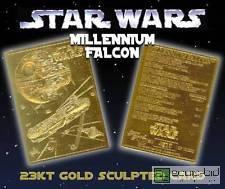 lot 1046 image: Star Wars MILLENNIUM FALCON 23KT Gold Card Sculpted Graded GEM MINT 10 - GRADED VALUE $100