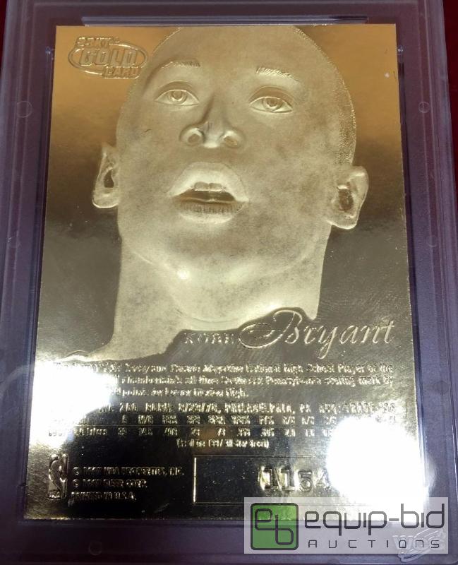 Kobe Bryant Flair Showcase Yellow 1996 23K Gold Sculptured Card