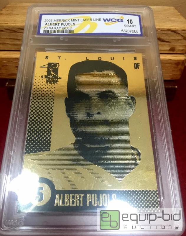 lot 1062 image: ALBERT PUJOLS 2003 Laser Line 23KT. Gold - GRADED GEM MINT 10 St Louis Cardinals - GRADED VALUE $125