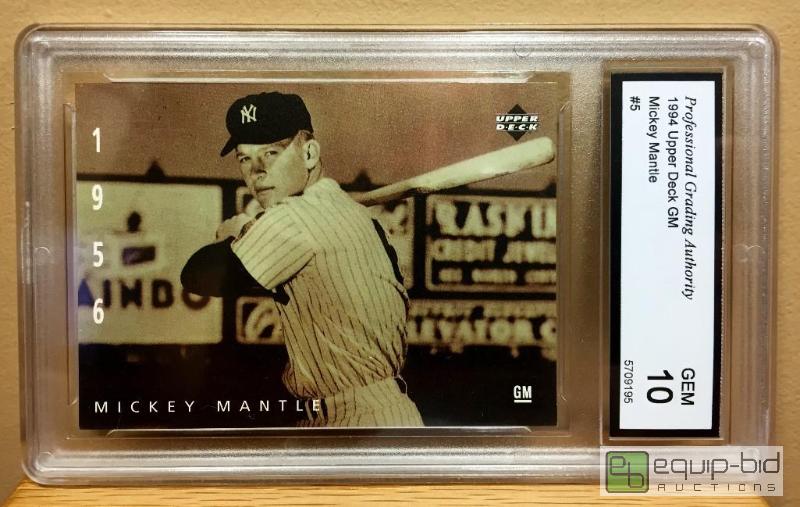 lot 1078 image: GRADED GEM MINT 10 - MICKEY MANTLE INSERT CARD - GRADED VALUE $100 - EXTREMELY RARE - AMAZING CARD