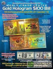 lot 1089 image: WORLD TRADE CENTER Gold Hologram Card FREEDOM TOWER Tribute Certificate 911 WTC  ORP $99