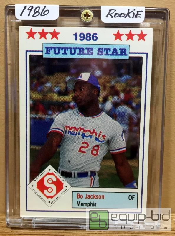 lot 1093 image: EXTREMELY RARE 1986 BO JACKSON MINOR LEAGUE ROOKIE BASEBALL CARD - MINT CONDITION - IMPOSSIBLE FIND