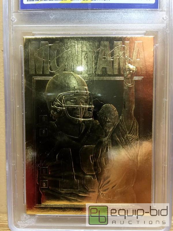 1995 Joe Montana SF 49ers / KC Chiefs 23K Gold Sculptured Card - Graded GEM  Mint 10