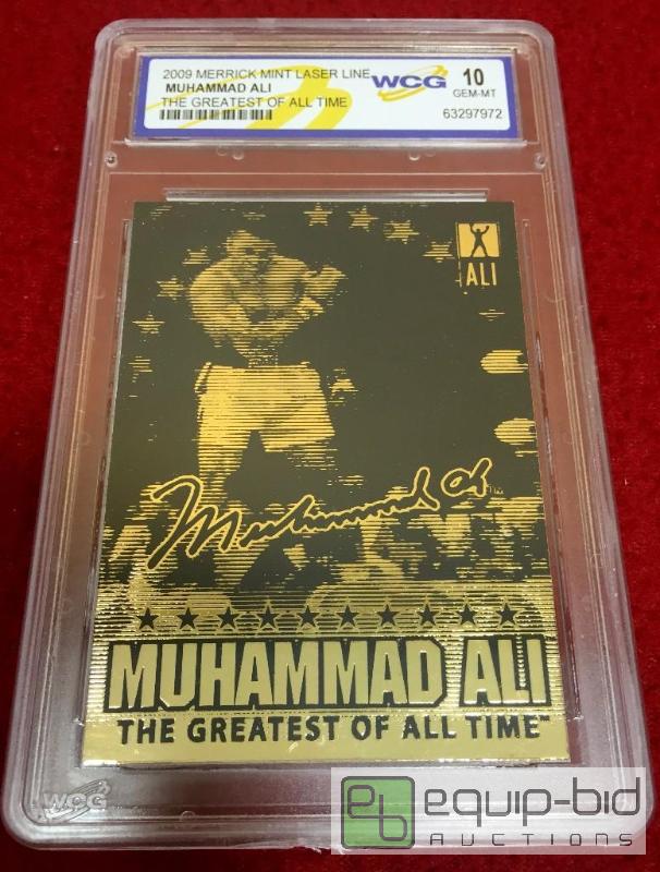 lot 1095 image: MUHAMMAD ALI 2009 Laser Line 23 KT Gold Card  LTD Edition  GRADED GEM MINT 10 - GRADED VALUE $150