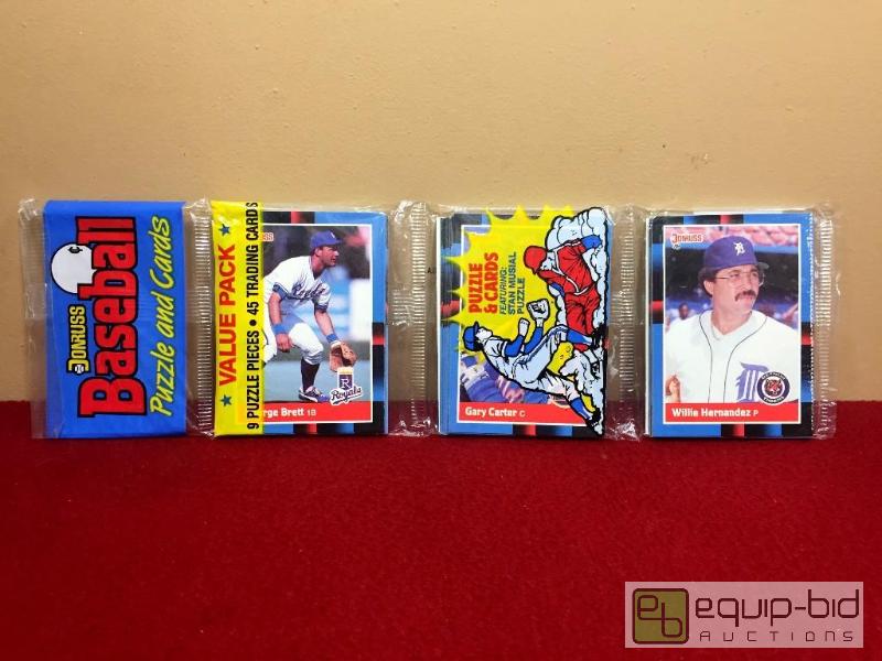lot 1111 image: RARE 1988 DONRUSS RACK PACK WITH GEORGE BRETT & GARY CARTER SHOWING ON FRONT - 2 HALL OF FAMERS 